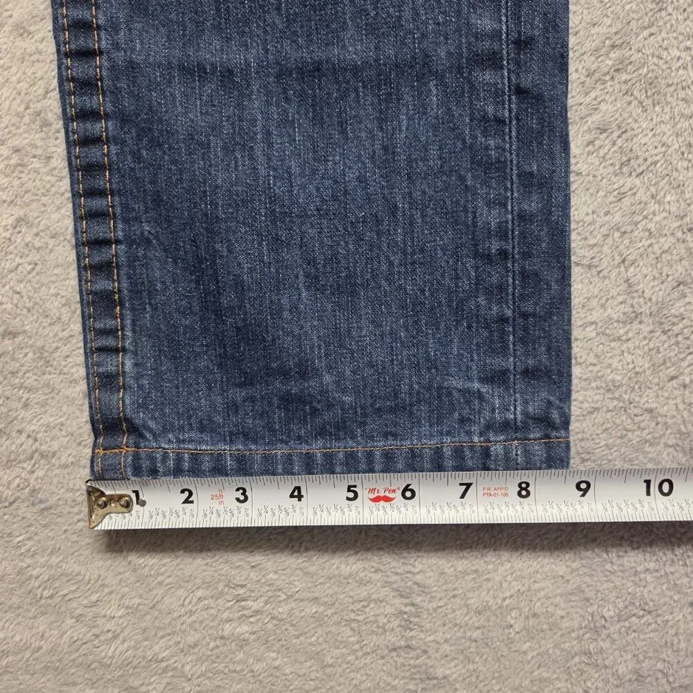 True Religion Jeans Mens 34x28 Blue Made In USA Y2K Stitch Distressed (TAG 32)